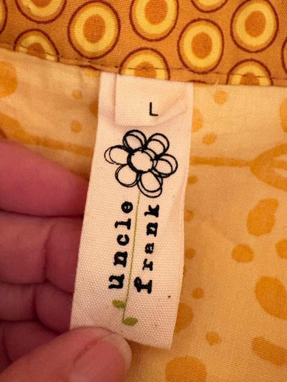 Uncle Frank Sun Kissed Yellow Dress Geometric Print Button-down Pockets size L - Picture 2 of 5